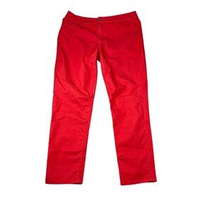 Elle Women Pants Plus Size 16W Straight Leg Flat Front Casual Preppy Red Classic